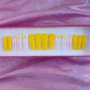🍋15pcs lemon press on nail set💅🏾